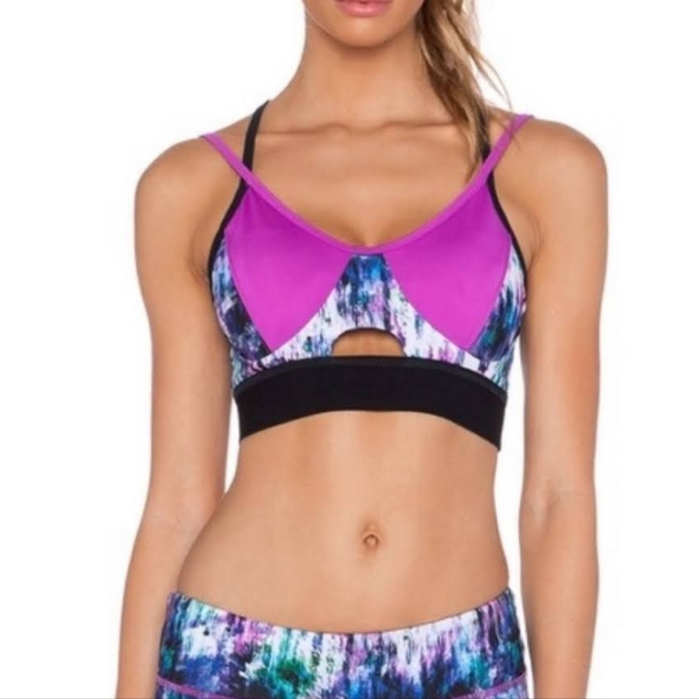 PINK LOTUS Strappy Keyhole Sports Bra